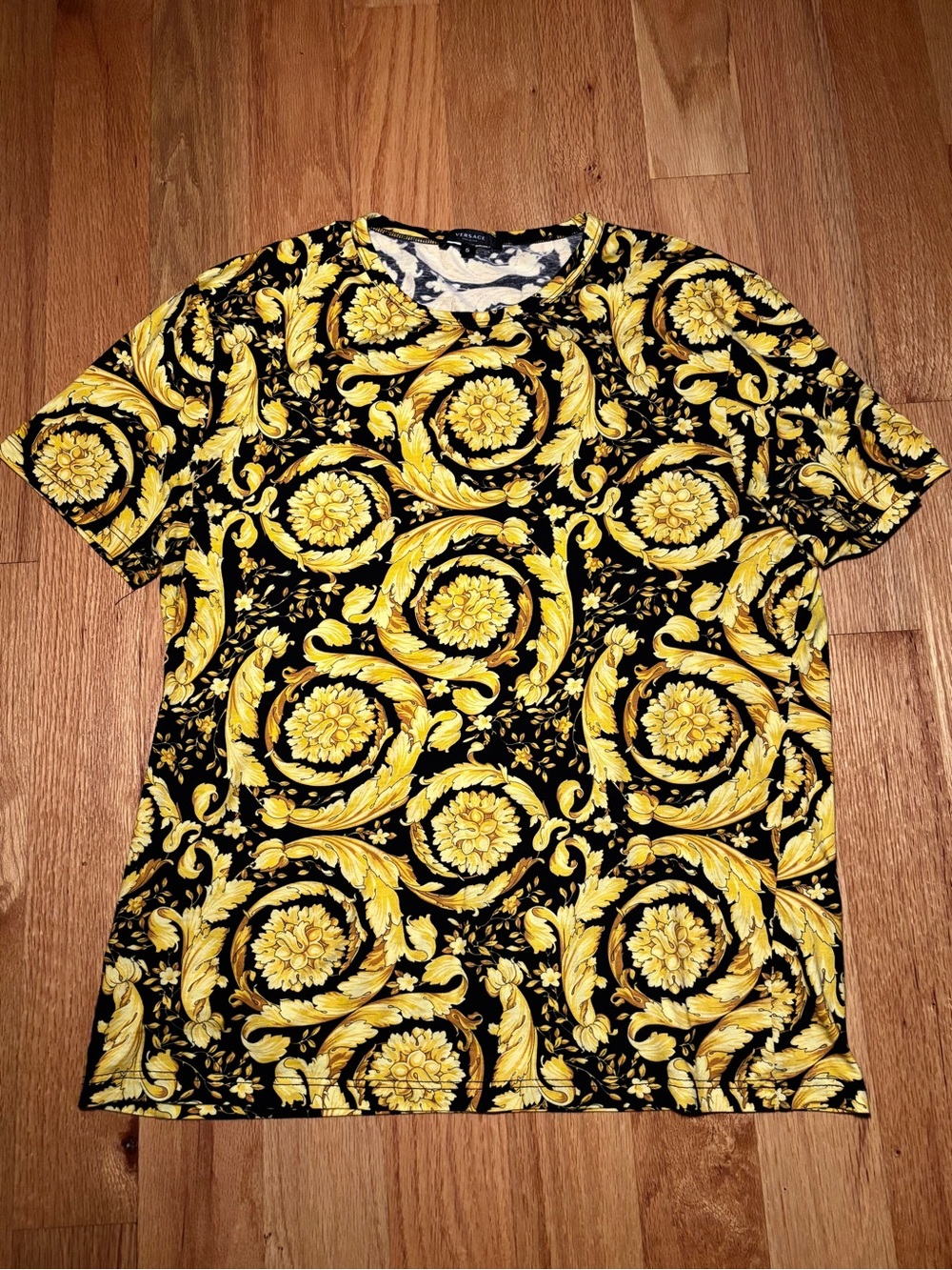 Versace Full Gold Hibiscus Runway Tshirt